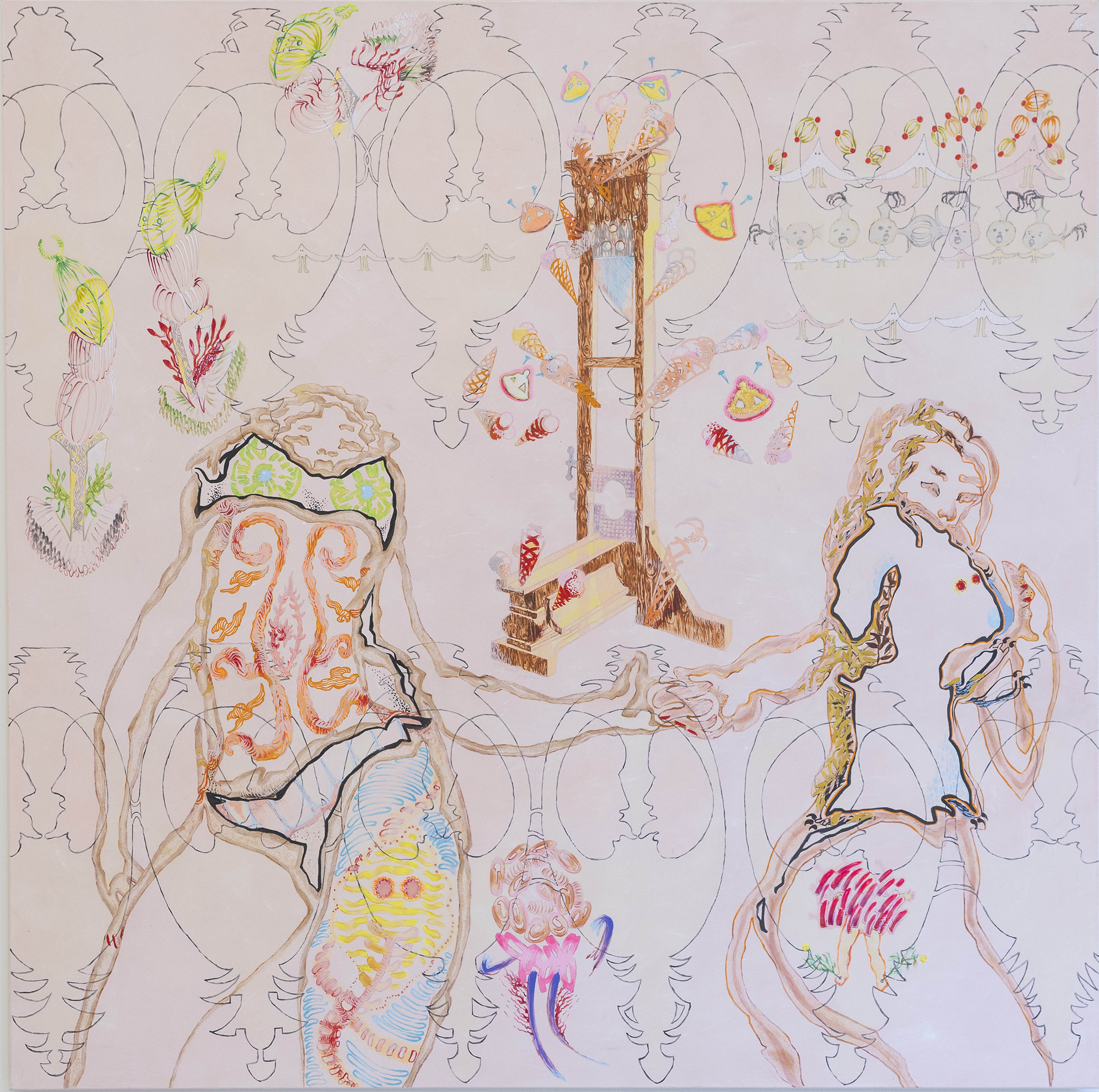 Keti Kapanadze, Ideal death 8, 2011, Mixed Media on Canvas, 210x210 cm.